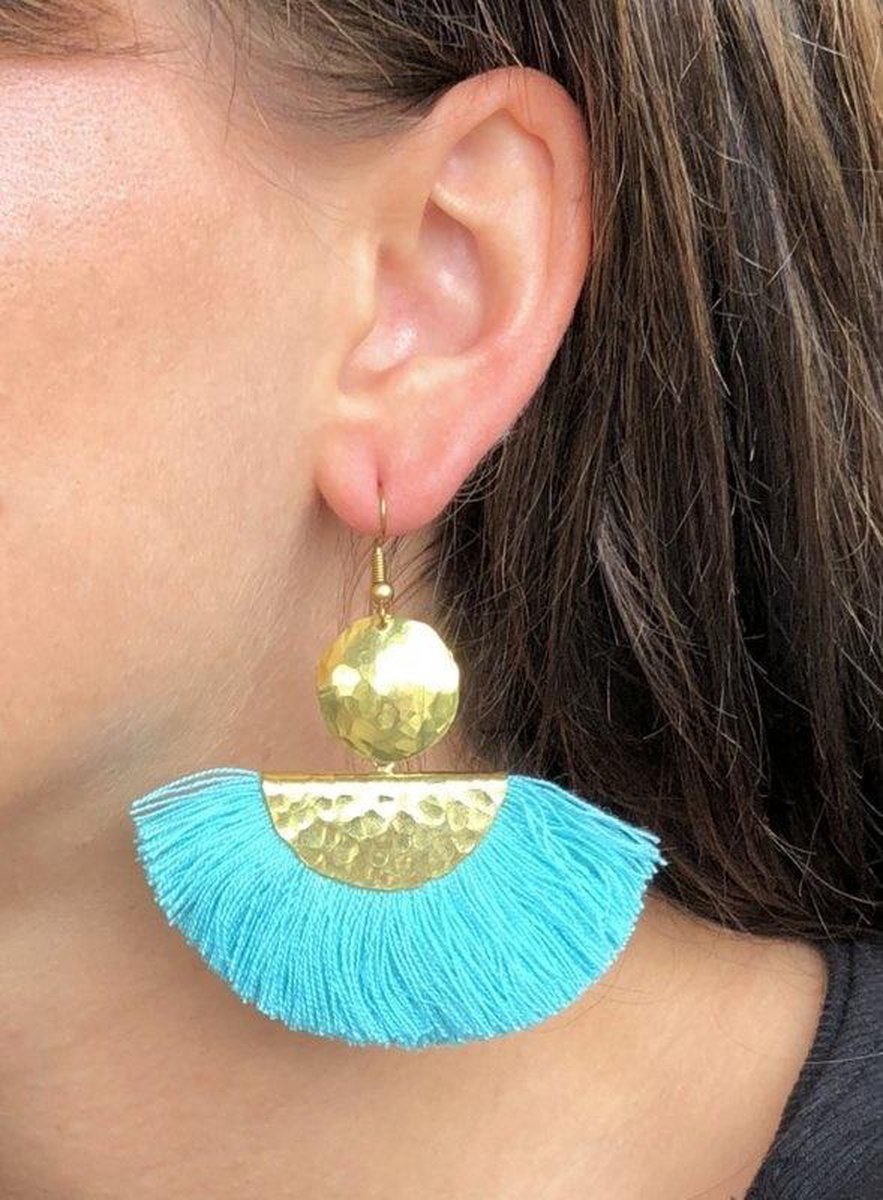 Tassel BOHO oorbellen blue