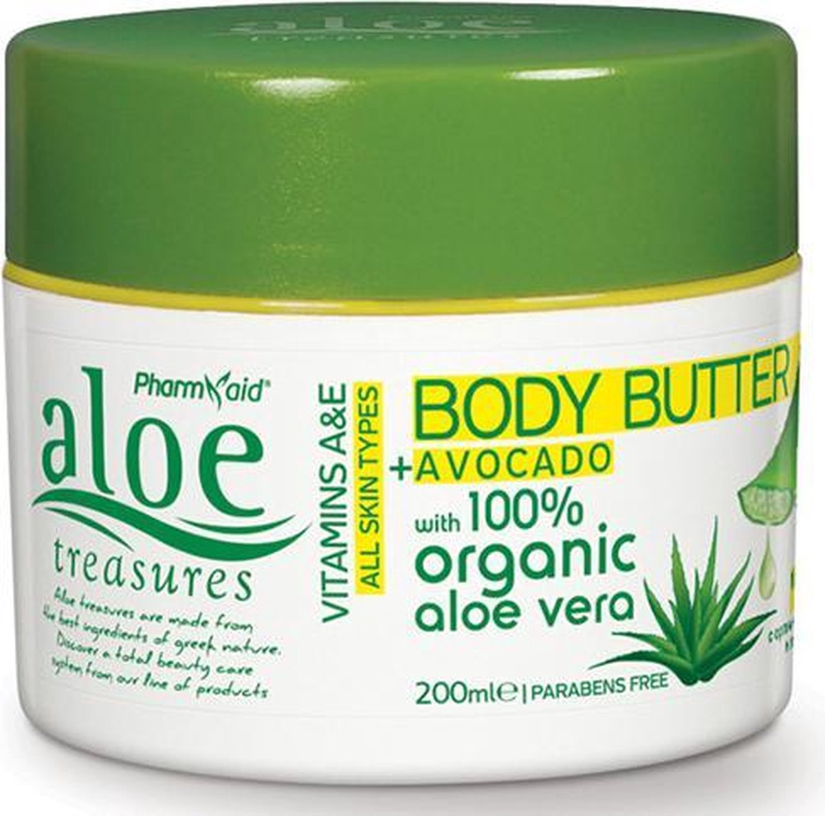 Pharmaid Aloe Treasures Body Butter Avocado 200ml | Shea BodyButters Moisturizer | Natural Skincare