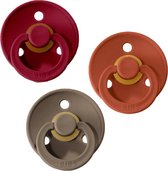 Bibs Fopspeen 3 stuks 6-18 maanden | Wine, Rust, Dark oak| Maat 1 | Najaarstrend