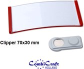 Naambadge Polar ® - Rood - dubbel magneet - 70x30mm - 10 stuks