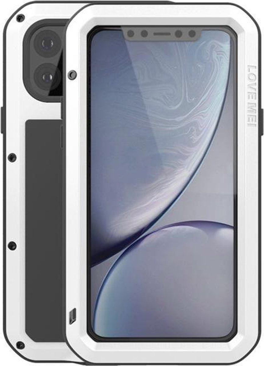 Apple iPhone 11 Pro Max hoes - Love Mei - Metalen extreme protection case - Wit - GSM Hoes - Telefoonhoes Geschikt Voor: Apple iPhone 11 Pro Max