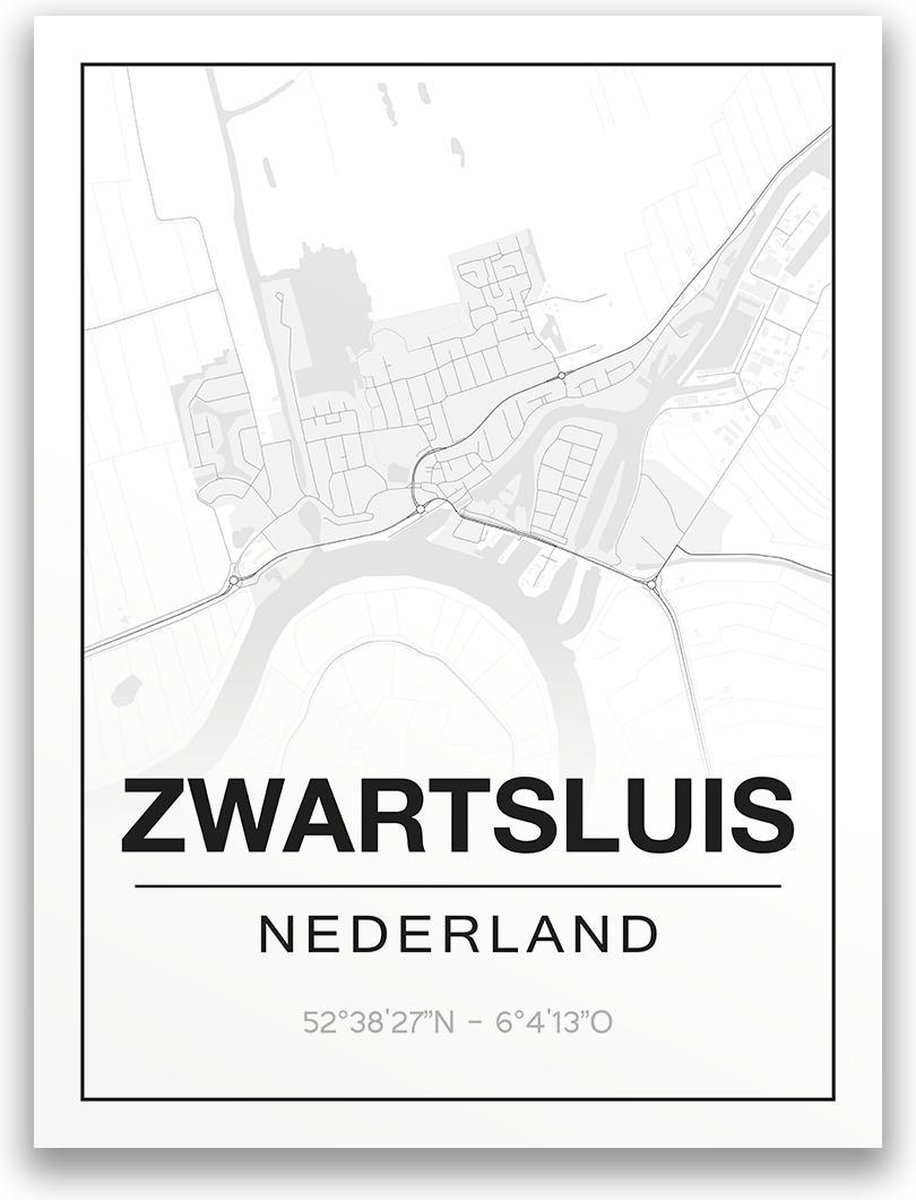 Poster/plattegrond ZWARTSLUIS - A4
