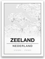 Poster/plattegrond ZEELAND - A4