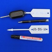 Autolabel - Wit werkplaatslabel met rattenstaart met pen of stift te beschrijven - 500 stuks