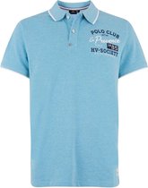 HV Society Poloshirt Toby Teal Melange Logo - XXL