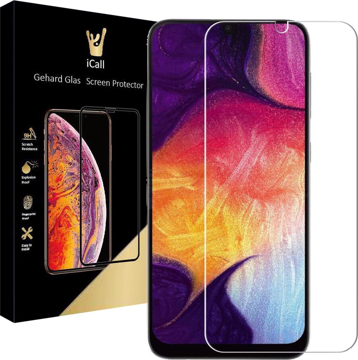 Screenprotector geschikt voor Samsung Galaxy A30s - Glas Screen Protector