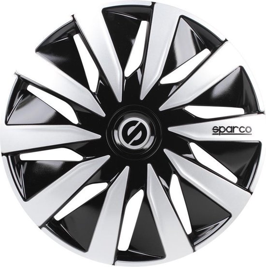 Sparco Wieldoppen Milano - 15-inch - Zwart/Zilver - Set van