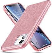 iPhone 11 - hoesje ESR Makeup Glitter – 3 lagen bescherming – Rose Gold / Licht Roze