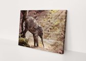 Olifant | Polygon Art | Canvasdoek | Wanddecoratie | 30CM x 20CM | Schilderij | Foto op canvas