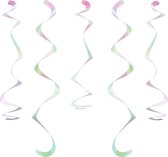 CREATIVE PARTY - 10 regenboogkleurige spiraal decoraties - Decoratie > Slingers en hangdecoraties