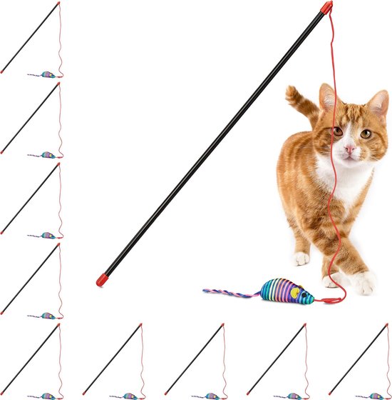 FRCOLOR 5 stuks kattenteaser visspeelgoed voor kinderen kattenspeelgoed
