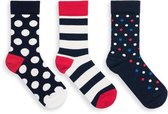 Kinder Fun sokken Katoen Multicolor strepen/stippen 27-30 per 3 paar