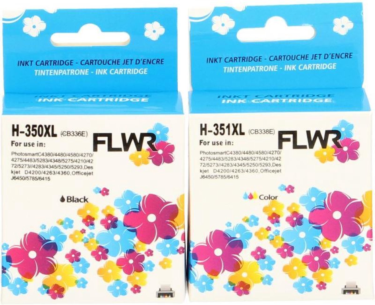 FLWR - Cartridges / HP 350XL/351XL Multipack / zwart en kleur / Geschikt voor HP