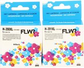 FLWR - Cartridges / HP 350XL / 351XL Multipack / zwart en kleur / Geschikt voor HP