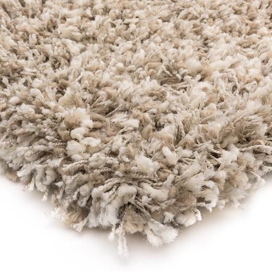 Hoogpolig vloerkleed Gemêleerd - Shaggy Prime wit/beige 160x230 cm