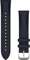 Garmin Quick Release Horlogebandje - Italiaans Leren Wearablebandje - 20mm - Navy / Zilver