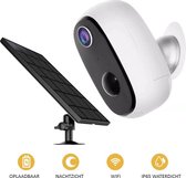 SMILON Beveiligingscamera Full HD Draadloos WiFi IP Camera – Zonne energie / USB – Nachtzicht – Bewegingssensor – Speaker – Cloud – Micro SD / App – Camera met Zonnepaneel