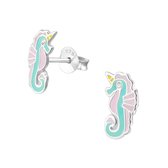 Joy|S - Zilveren zeepaard oorbellen 5 x 10 mm