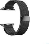 bandje geschikt voor Apple Watch Milanese horlogeband – 38 mm millimeter – Iwatch Smartwatch band – Roestvrij staal – RVS bandje – Magnetische sluiting – Zwart Zwarte kleur