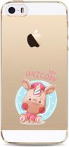 Apple Iphone 5 / 5S / SE2016 transparant siliconen hoesje - Unicorn