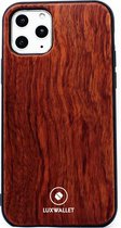 LUXWALLET - Rosewood - iPhone 11 PRO MAX Houten Hoesje - Back Cover TPU Case met Echt Hout