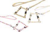 Harness + leash cute pink 25-35cm 10mm