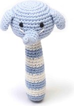 Naturezoo Rammelaar Olifant Gehaakt 14 Cm Lichtblauw