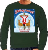 Foute Kersttrui / sweater - History repeats man with beard talks too much  - groen voor heren - kerstkleding / kerst outfit 2XL (56)