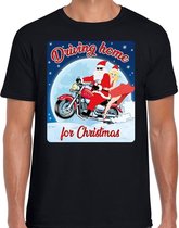 Fout Kerstshirt / t-shirt - Driving home for christmas - motorliefhebber / motorrijder / motor fan zwart voor heren - kerstkleding / kerst outfit XL