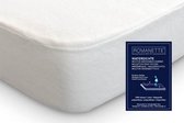 Romanette Waterdichte Molton Hoeslaken Wit - 100% katoen met polyurethaan laag tot 30 cm hoekhoogte - 1-persoons 100x200