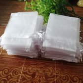 100 Stuks Organza Kado Zakjes 7 bij 9 CM- Witte Cadeauzakjes / Cadeautasje