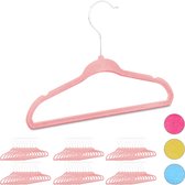 Relaxdays 60 x kledinghangers kind - babykledinghanger - kunststof – kledinghanger roze