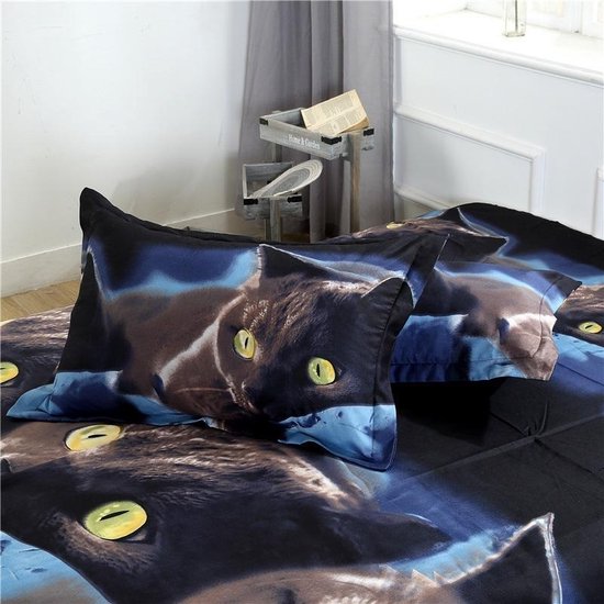 Housse de couette de luxe chat foncé-150 * 200