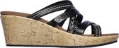 Skechers Beverlee Tiger Posse sandalen met sleehak zwart - Maat 38