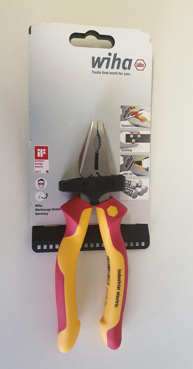 Wiha Krachtcombinatietang Industrial electric met DynamicJoint® en OptiGrip met extra lang snijvlak - 38855