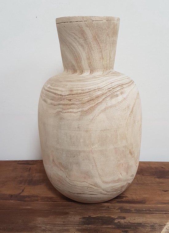 Wonderbaar bol.com | Grote houten vaas voor kunstbloemen GI-53