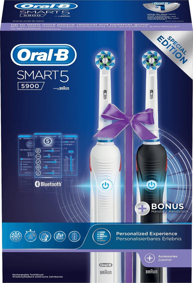 Oral-B Smart 5 5900 - Zwart En Wit - Elektrische Tandenborstel - Duopack |  bol.com
