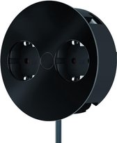 Bachmann Twist - Inbouw stopcontact - 2x 230V - matt zwart - 2 meter aansluitsnoer