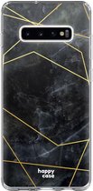 HappyCase Samsung Galaxy S10 Plus Hoesje Flexibel TPU Zwart Marmer