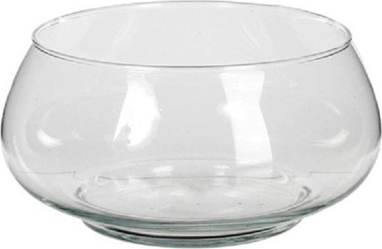 Zich afvragen Wonder goedkeuren Lage schaal / vaasvormig transparant glas 13 x 26 cm - glazen vazen /  drijfkaarsen vaas | bol.com