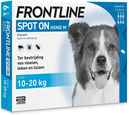 Frontline Spot-On M Anti vlooienmiddel - Hond - 10 tot 20 kg - 6 pipetten |  bol.com