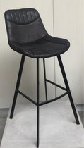 Barkruk zwart industrieel TOFF - barkrukken - barkukken set van 2 - barkukken met rugleuning - barkrukken industrieel - barkrukken zwart - kookeiland - bartafelhoogte 65 cm (Prijs voor 2 stuk