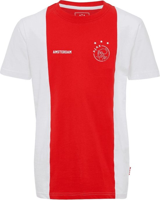 Ajax-t-shirt wit-rood groot logo junior