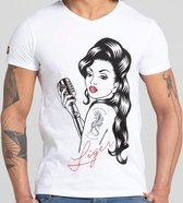 LIGER - Limited Edition van 360 stuks - Inspired by- Amy Winehouse - Betty Page-T-Shirt - Maat L