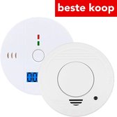 Koolmonoxidemelder + rookmelder – Super deal – Met LCD display – Inclusief Batterijen – Detectie van koolstofmonoxide en rook – 85DB Melder – 10 jaar - CO Alarm – Best verkocht