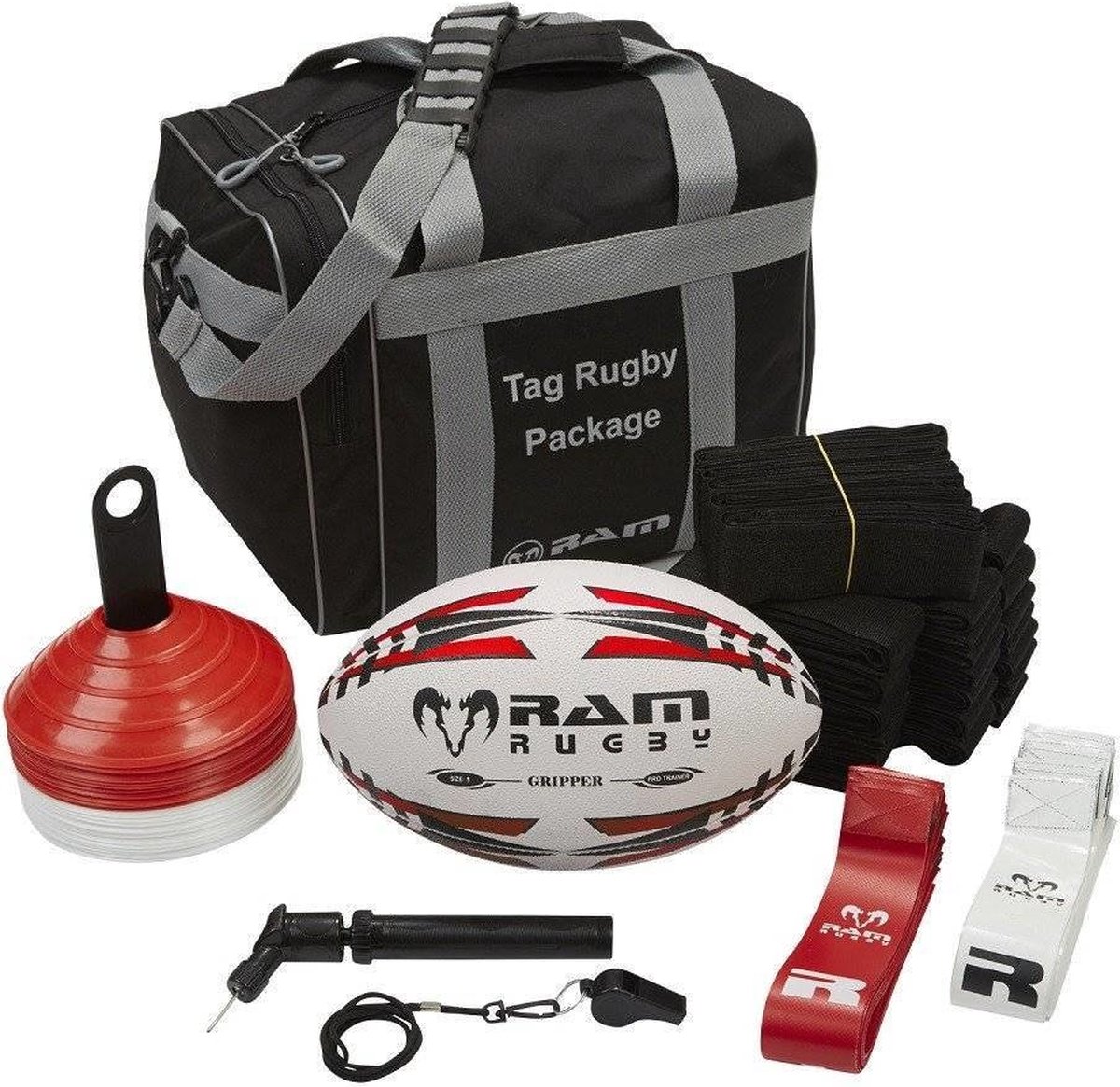 Tag rugby bundel - Complete set - Inclusief tas - Maat 5