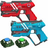 Light Battle Anti-Cheat Laserguns - Rood/Blauw - 2 Lasergame Pistolen + 2 Targets