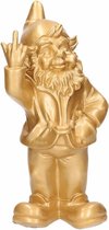 Tuinkabouter goud middelvinger 30 cm - tuinbeelden - kabouter / gnome