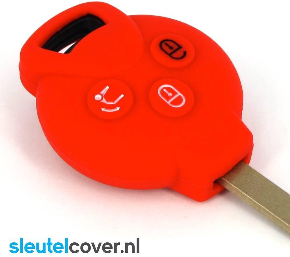 Autosleutel Hoesje geschikt voor Smart - SleutelCover - Silicone Autosleutel Cover - Sleutelhoesje Rood