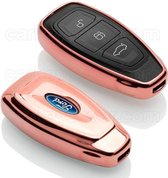 Ford SleutelCover - Rose Goud / TPU sleutelhoesje / beschermhoesje autosleutel